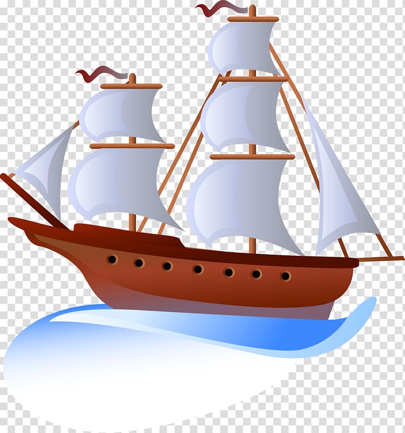 brown and white sailboat illustration, Sailing ship Sailing ship, Sailing ship transparent background PNG clipart