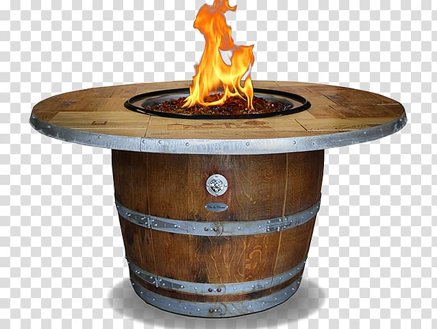 Table Vin de Flame Enthusiast Wine Barrel Fire Pit Fireplace, table transparent background PNG clipart