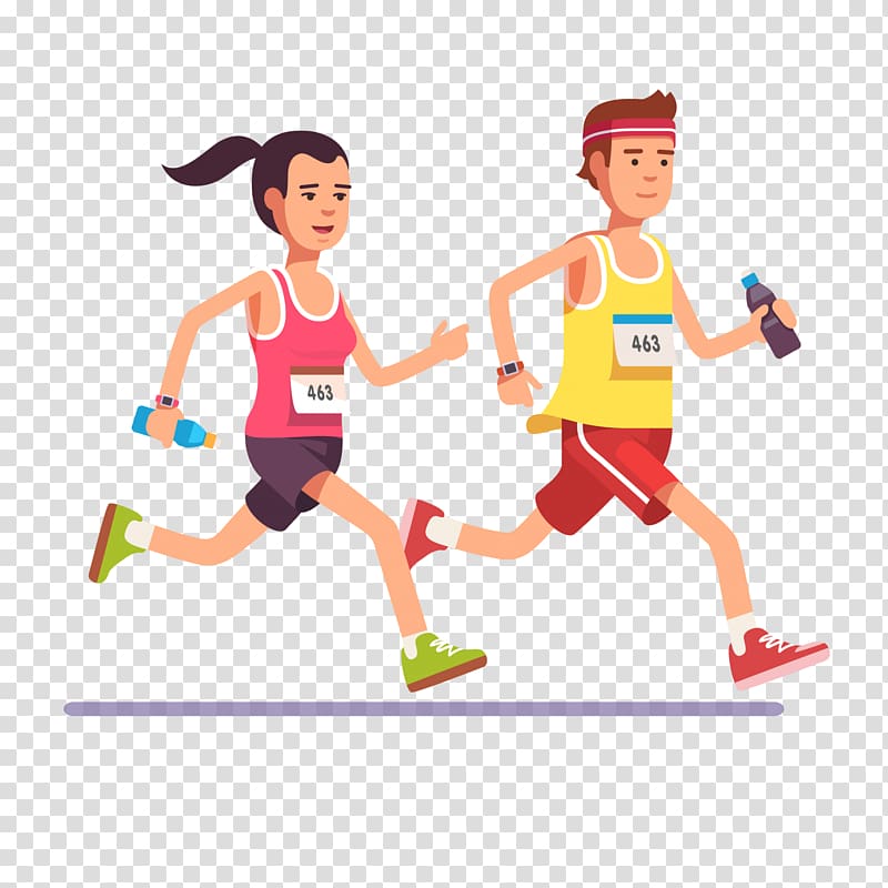 male and female running graphics illustration, Animation Running Sport , jogging transparent background PNG clipart