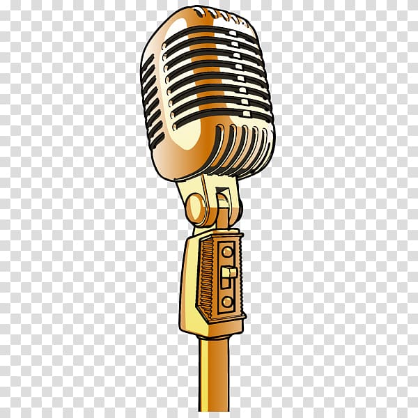 gold-colored condenser microphone, Microphone , microphone transparent background PNG clipart