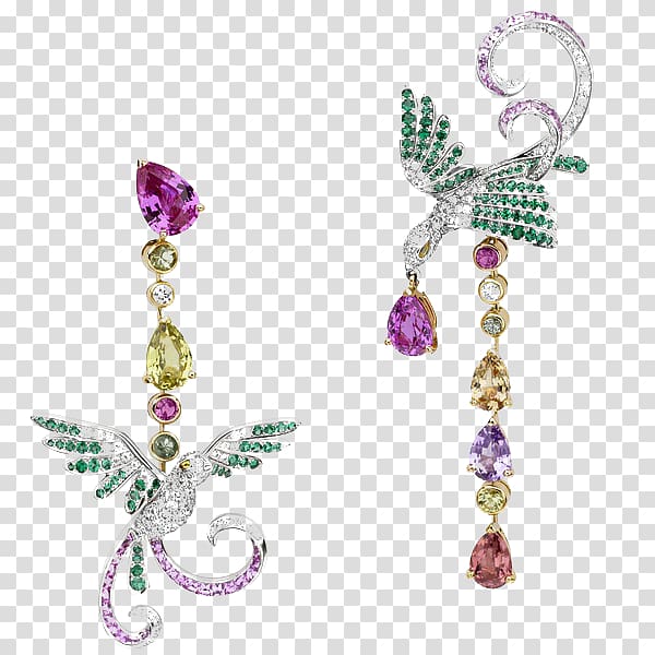 Earring Bird Van Cleef & Arpels Jewellery Diamond, Bird earrings transparent background PNG clipart