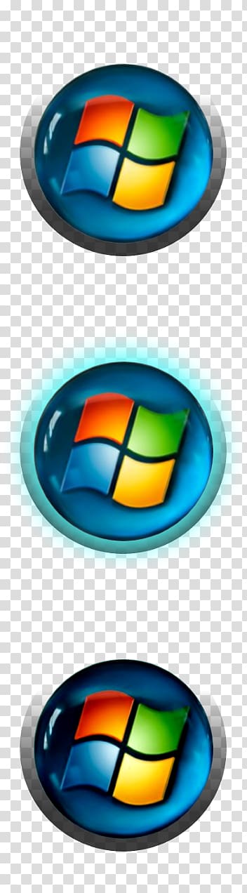 three Microsoft Windows logos, Classic Shell スタートボタン Windows 7 Button Windows Vista, Button transparent background PNG clipart