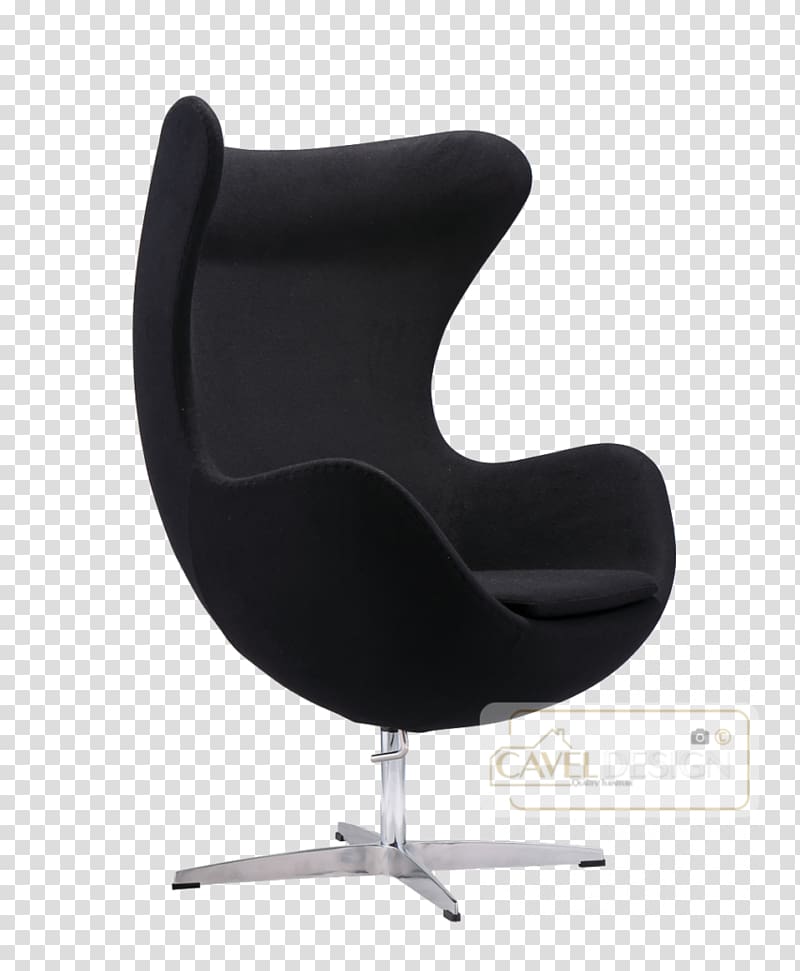 Egg Wing chair Furniture Living room, black egg transparent background PNG clipart