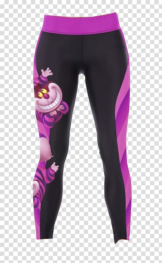 Cheshire Cat Leggings Yoga pants High-rise, belt transparent background PNG clipart