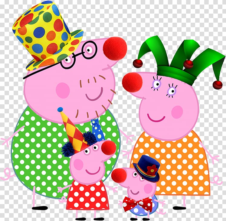 Daddy Pig Circus Clown Mummy Pig, PEPPA PIG transparent background PNG clipart