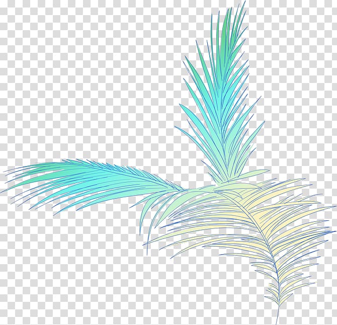 Leaf Illustration, Color coconut leaves transparent background PNG clipart