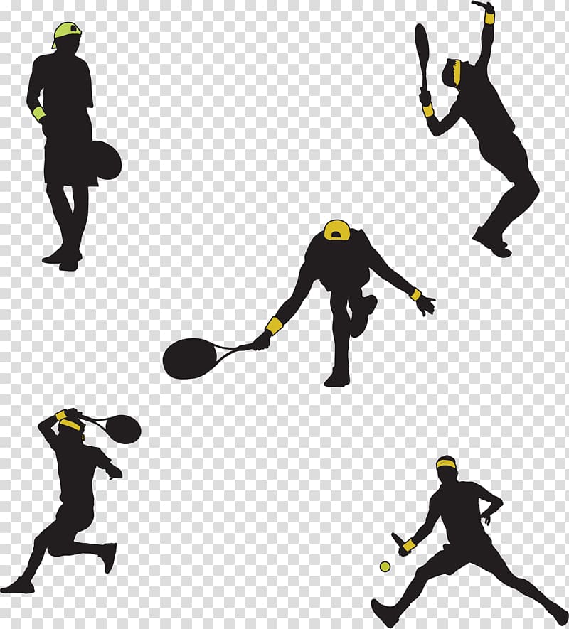 silhouette of person playing tennis, Tennis player Racket , Tennis transparent background PNG clipart