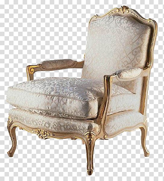 Furniture Chair Rococo Interior Design Services Classic, Continental pattern beige sofa wealth transparent background PNG clipart