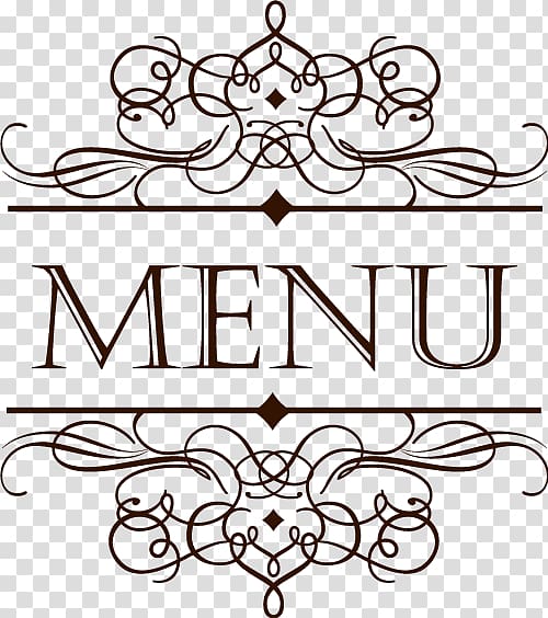 Menu Cafe Restaurant Wine list, European-style lace, Menu logo transparent background PNG clipart