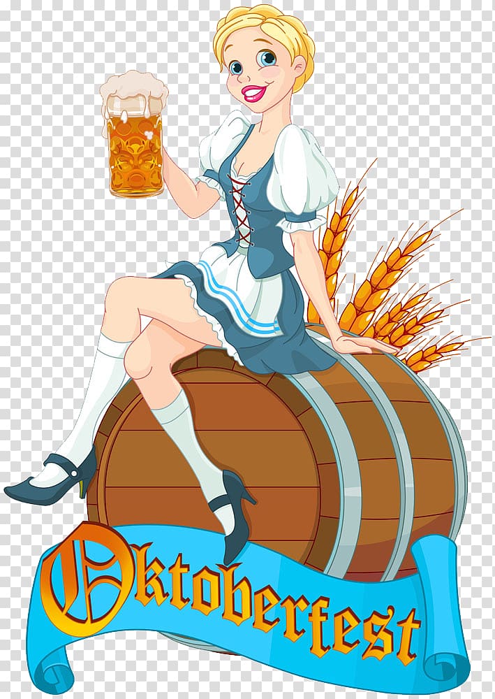 Oktoberfest Beer Illustration, Take beer beauty illustration transparent background PNG clipart