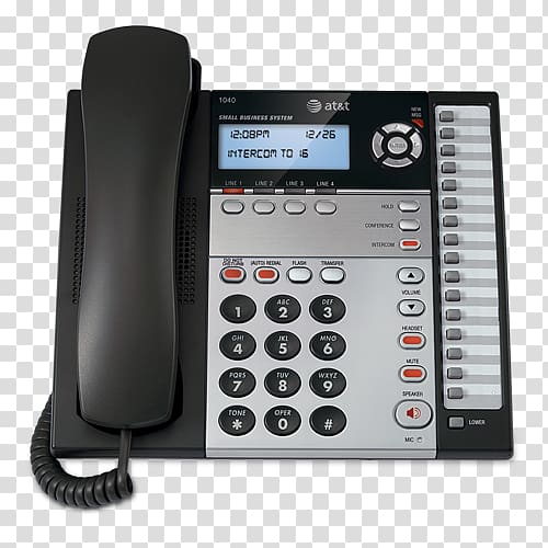 Cordless telephone AT&T Handset Business telephone system, Automatic Redial transparent background PNG clipart