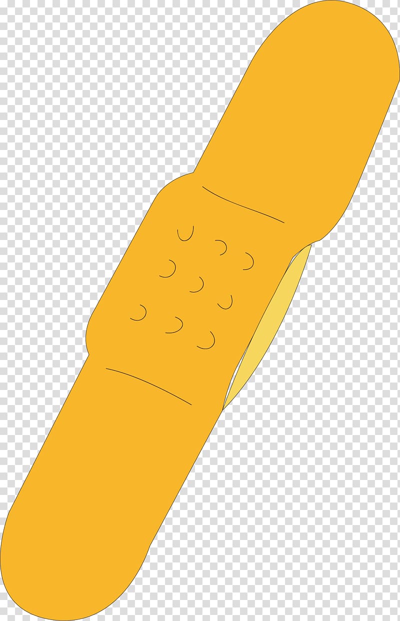 Yellow Adhesive bandage Band-Aid, Yellow band aid transparent background PNG clipart