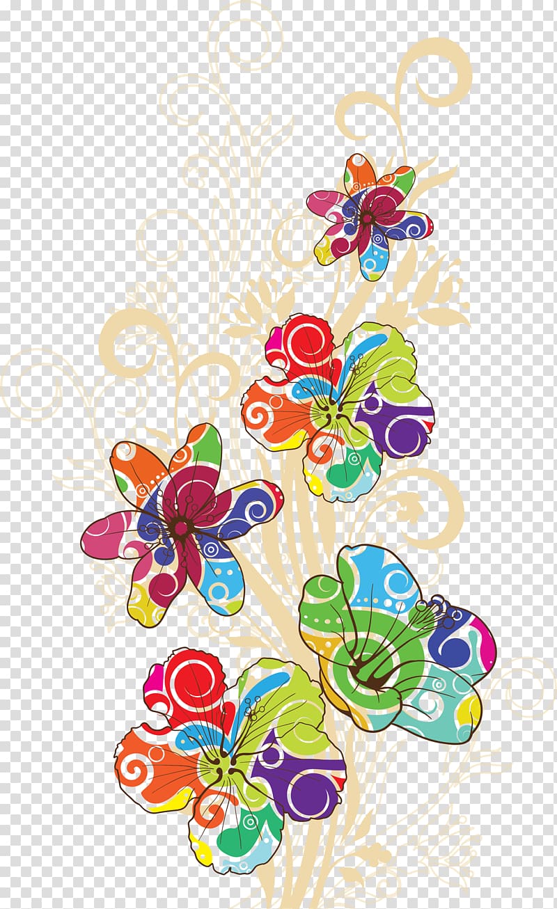 Floral design Flower , Hand drawn floral decoration transparent background PNG clipart