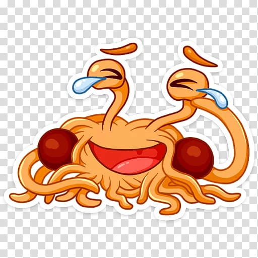 Pastafarianism Sticker Telegram Flying Spaghetti Monster, others transparent background PNG clipart