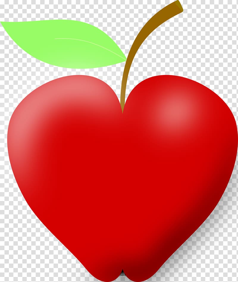 Apple Pencil Heart , red apple transparent background PNG clipart