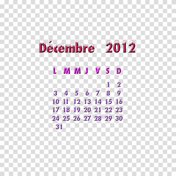 Calendar 0 December 1, CALENDRIER transparent background PNG clipart