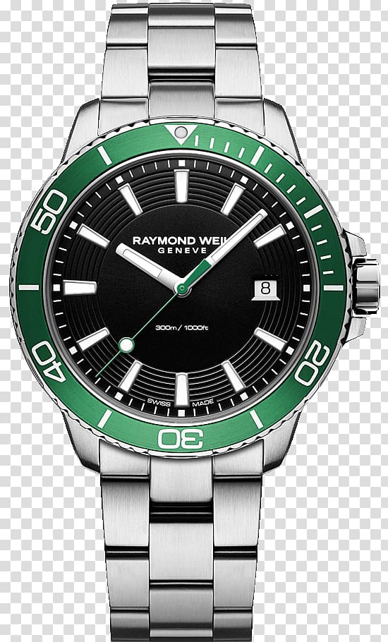 Raymond Weil Diving watch Chronograph Movement, watch transparent background PNG clipart