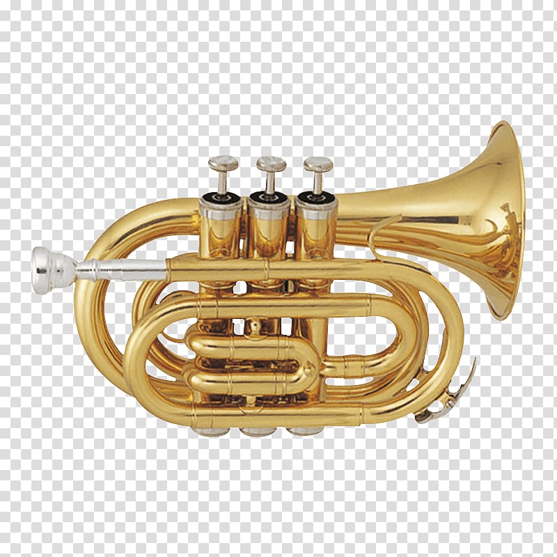 Pocket trumpet Cornet Wind instrument Brass Instruments, Trumpet transparent background PNG clipart