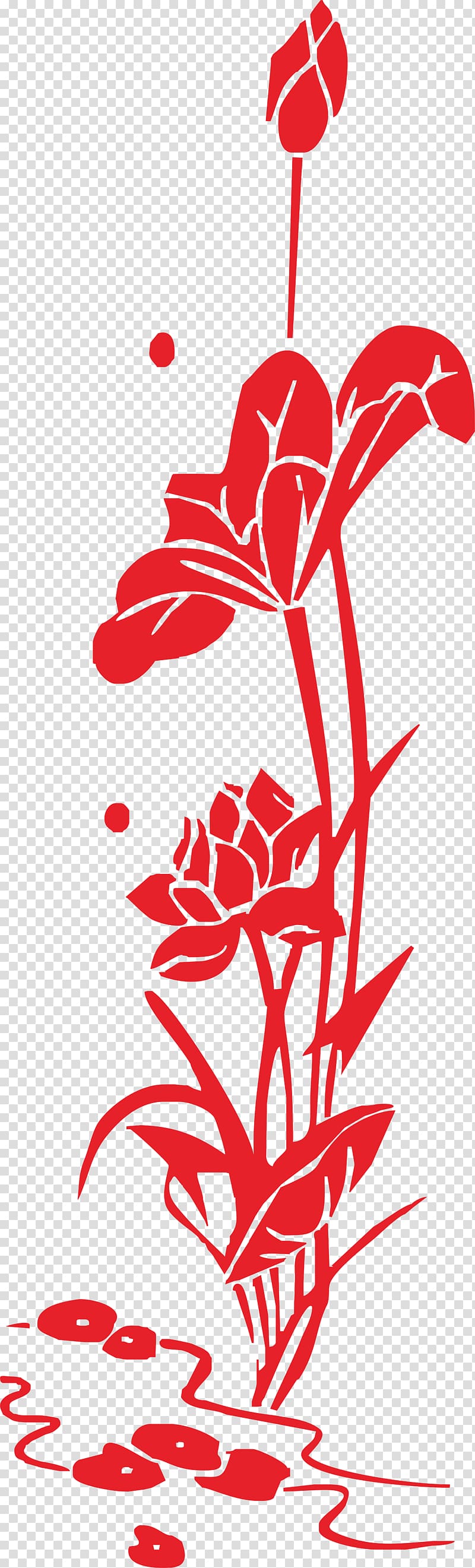 Papercutting Nelumbo nucifera , Chinese traditional lotus material transparent background PNG clipart