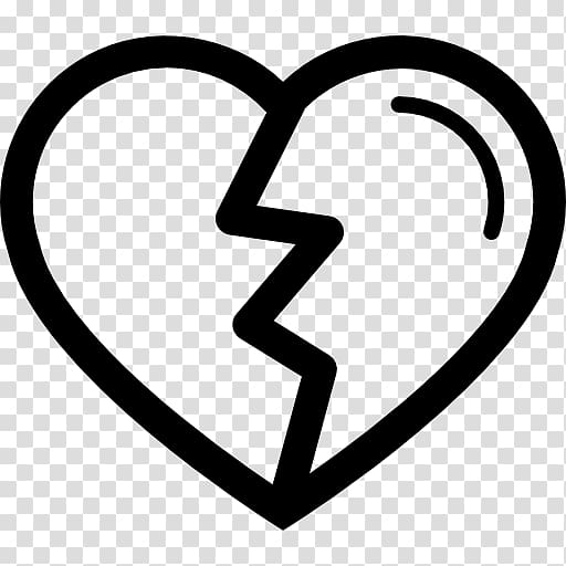 Broken heart Symbol Computer Icons Shape, crack transparent background PNG clipart