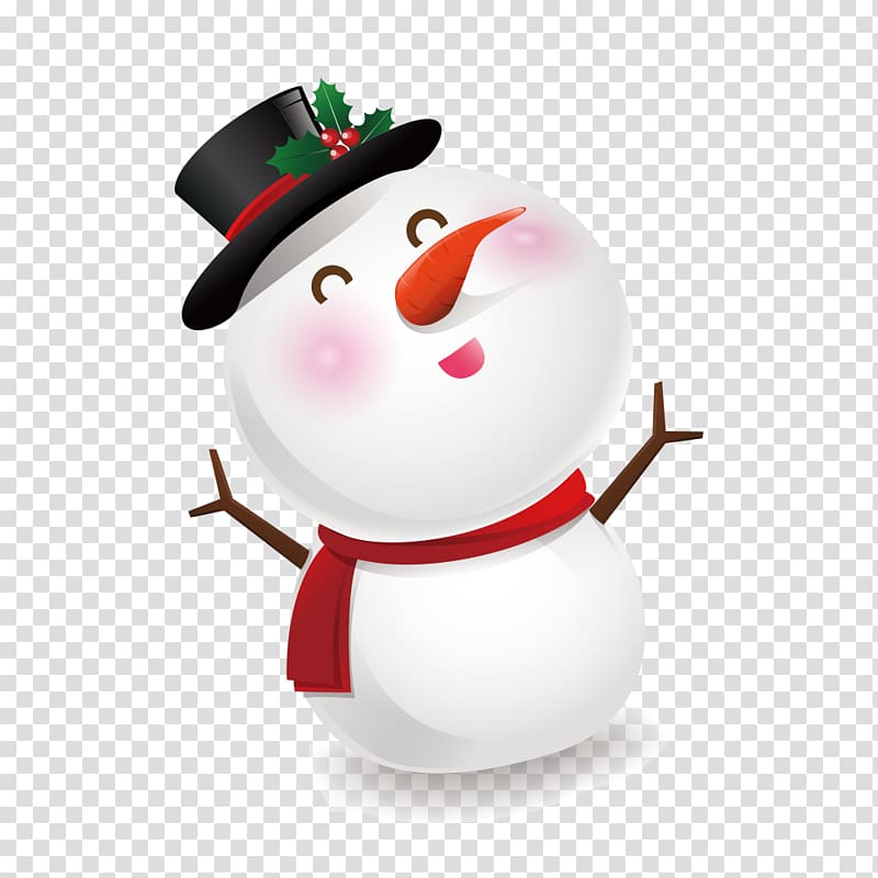 Snowman Cartoon, Christmas snowman material transparent background PNG clipart