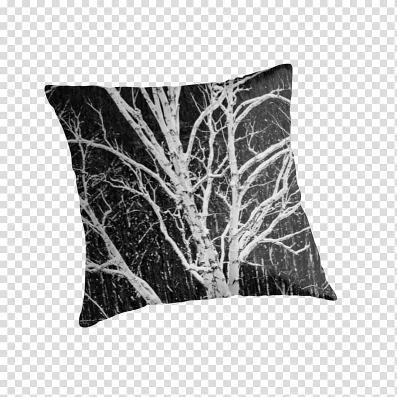 Throw Pillows Cushion Black and white, birch trees transparent background PNG clipart