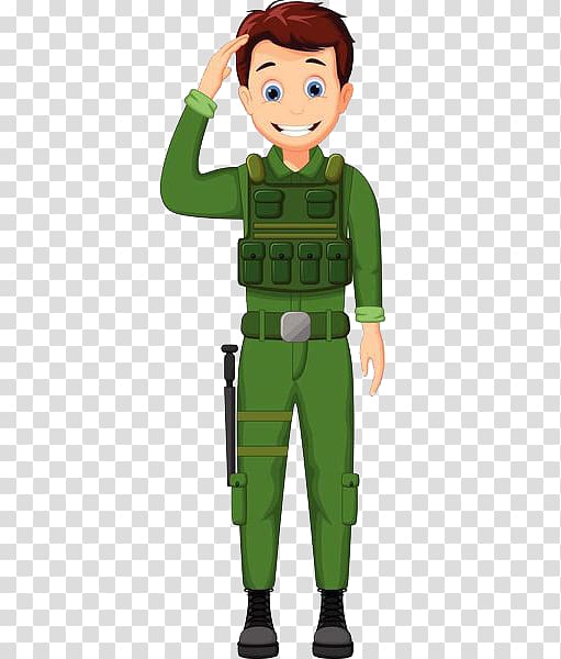 Cartoon Army Soldier , Saluting soldiers transparent background PNG clipart