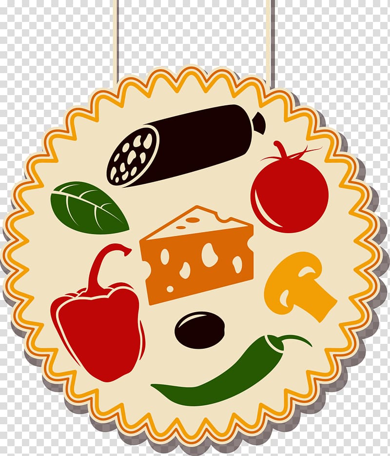 Sausage Pizza Breakfast Fast food Italian cuisine, cartoon pizza transparent background PNG clipart