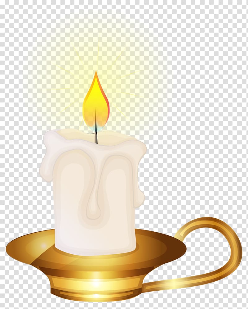 lighted candle, Candle , Vintage Candle transparent background PNG clipart