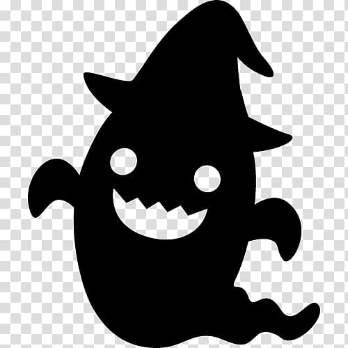 Halloween Black and white Silhouette Obake, Halloween transparent background PNG clipart