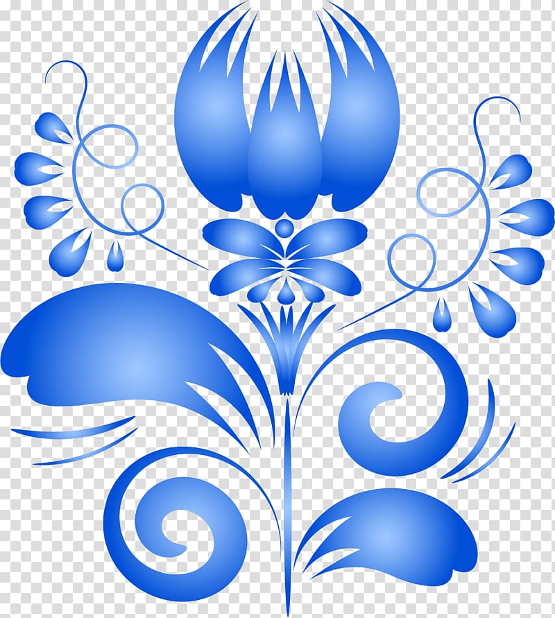 Gzhel Flower , flower transparent background PNG clipart