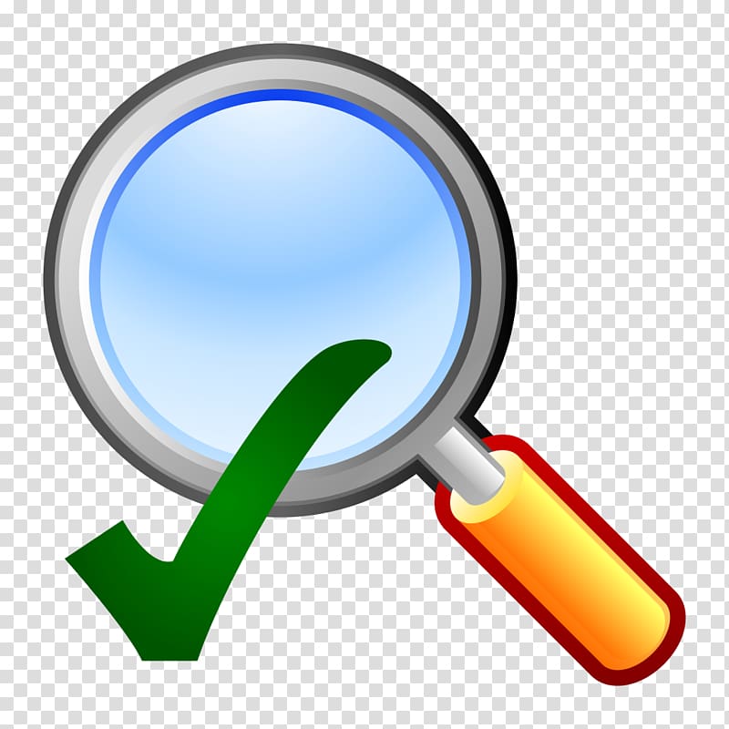 Magnifying glass , checkmark transparent background PNG clipart