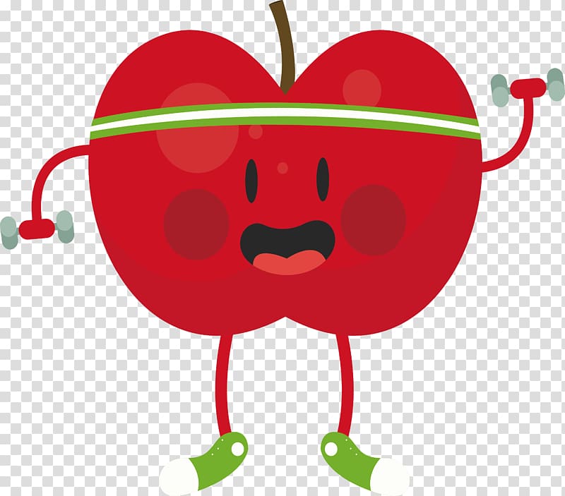 Apple Red , Cartoon red exercise apples transparent background PNG clipart