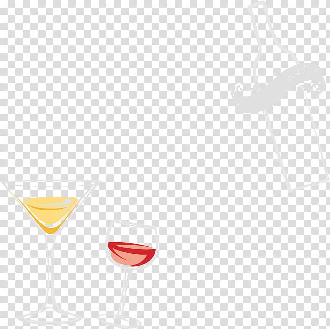 Cocktail garnish Martini Wine glass Champagne glass, Hand-painted wine glasses transparent background PNG clipart