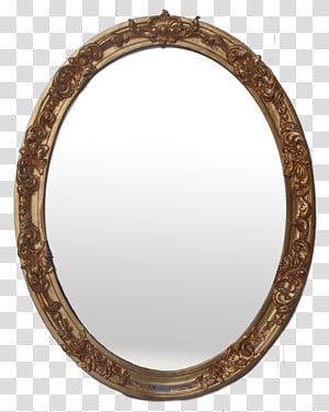 Oval mirror with brown frame, Magic Mirror Queen Mirror, Mirror, furniture,  mirror, picture Frames png