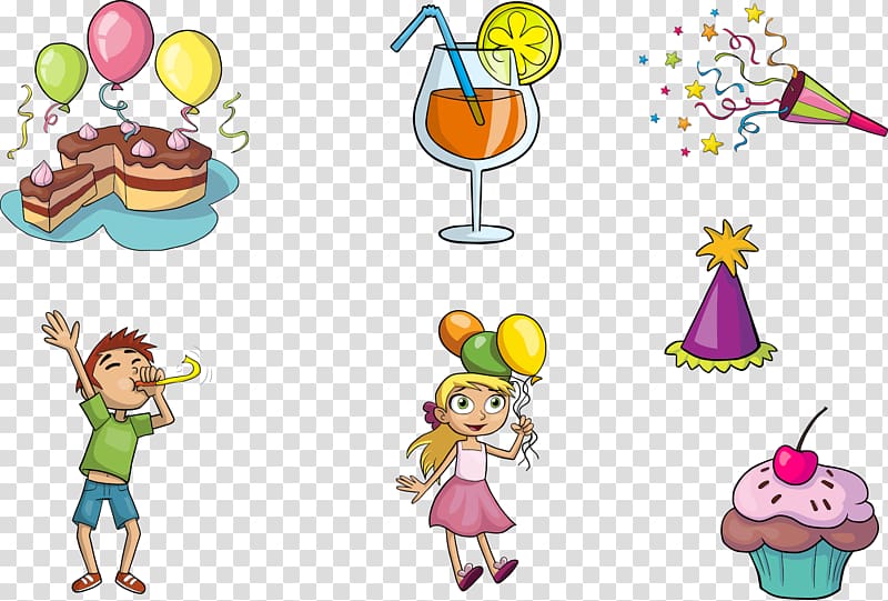 Balloon boy hoax Euclidean Illustration, Boy with balloons cake transparent background PNG clipart