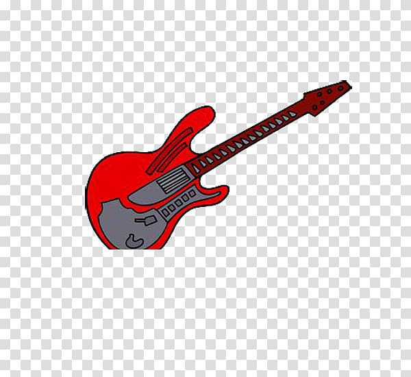 Electric guitar Musical instrument, Red guitar transparent background PNG clipart