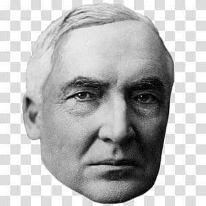 grayscale of man's face, Warren G. Harding transparent background PNG clipart