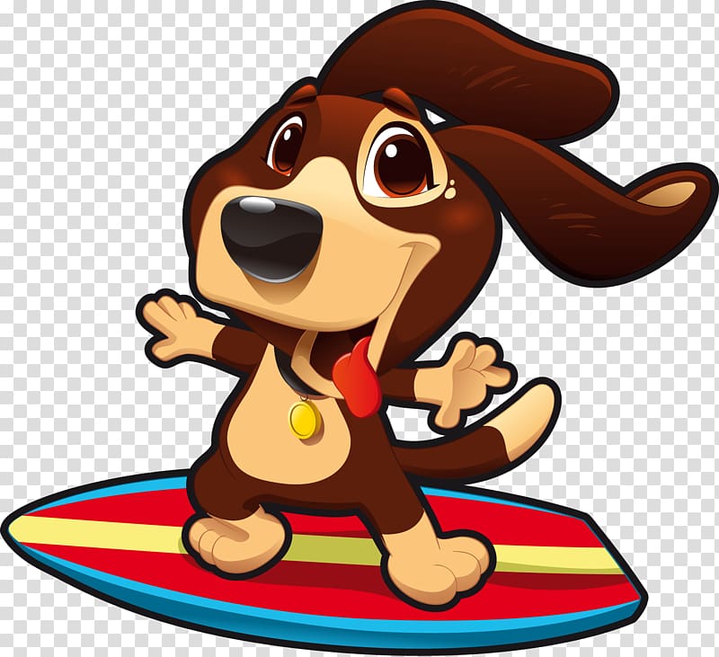 Dog surfing Dog surfing Puppy , cartoon dog surfing transparent background PNG clipart