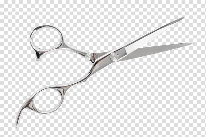 stainless steel scissors, Hair-cutting shears Scissors Hairdresser Hairstyle Barber, Scissors transparent background PNG clipart