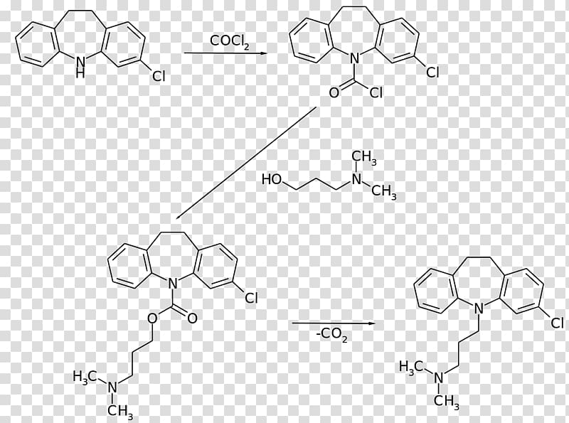 Clomipramine Chemical synthesis Hydrochloride Fórmula estructural Structural formula, amine transparent background PNG clipart