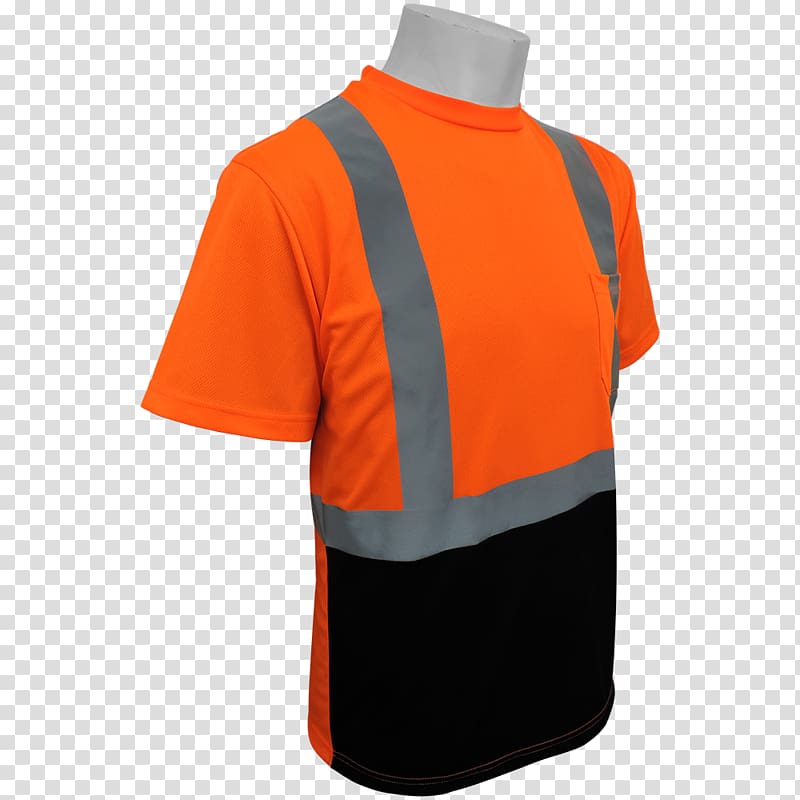 T-shirt Jersey Sleeve Safety orange, T-shirt transparent background PNG clipart