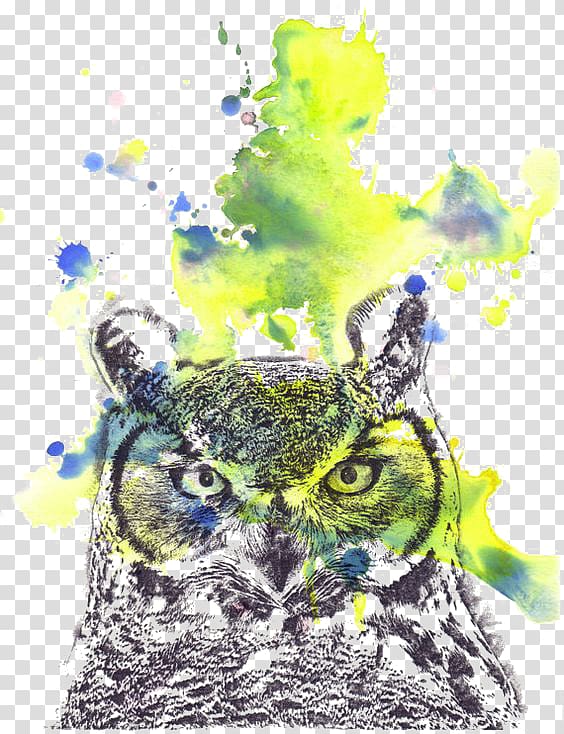 Owl Sloth Watercolor painting, owl transparent background PNG clipart