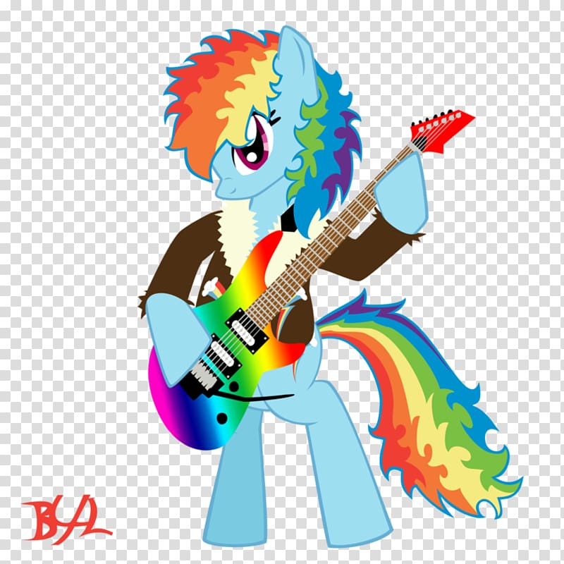 Rainbow Dash Electric guitar My Little Pony, rainbow transparent background PNG clipart