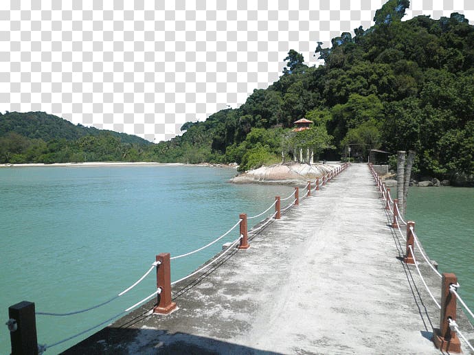 white boardwalk surrounded by water during daytime, Pangkor Island Redang Island Pom Pom Island Travel, Pangkor Island resort transparent background PNG clipart