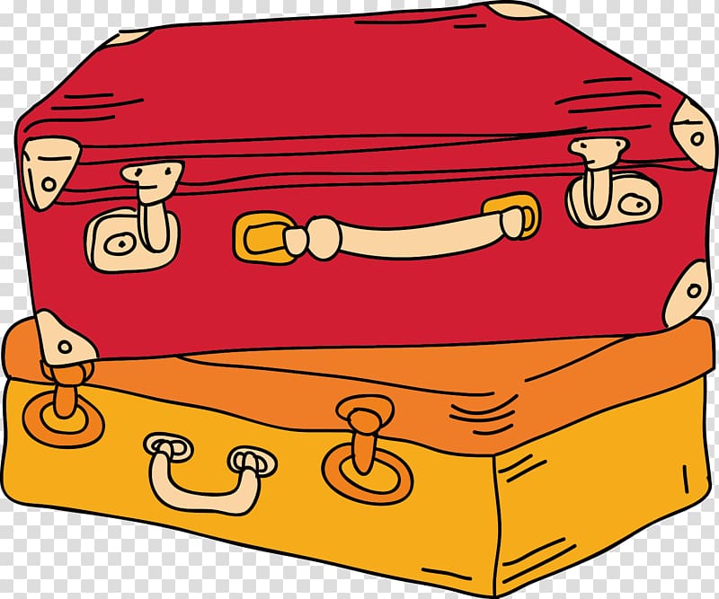 Suitcase Baggage, Luggage hand-painted cartoon transparent background PNG clipart
