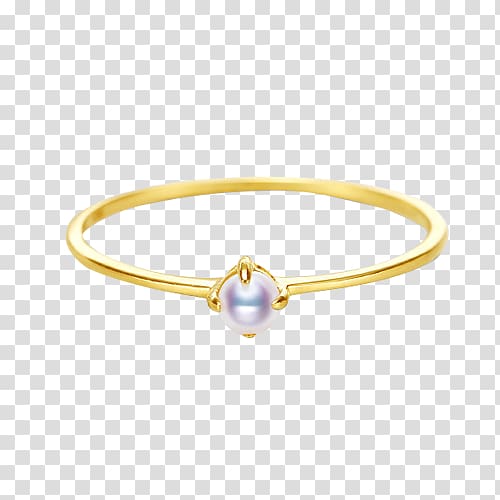Bangle Ring Akoya pearl oyster, Japanese Akoya seawater pearl ring transparent background PNG clipart