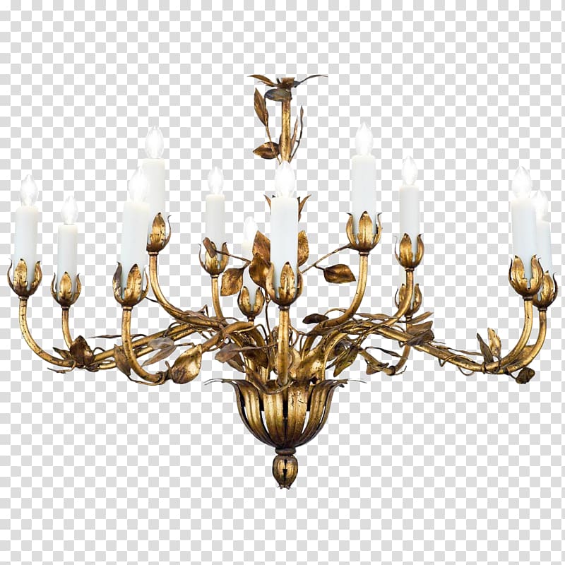 Lighting Chandelier Gold leaf, cartoon chandelier transparent background PNG clipart
