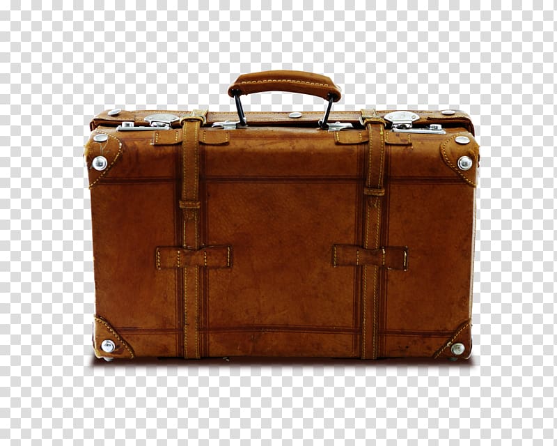 brown briefcase art, Suitcase Travel Retro style Computer file, Suitcase transparent background PNG clipart