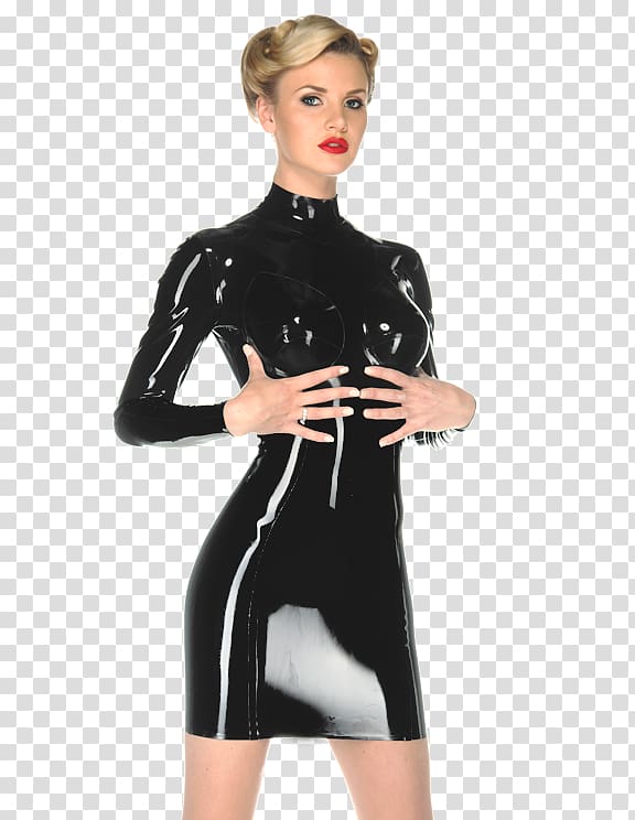 Little black dress Latex Clothing Fashion, women cloth transparent background PNG clipart
